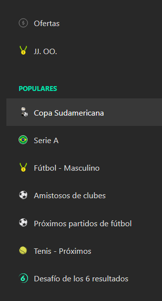 lista de deportes ofrecidos por Bet365